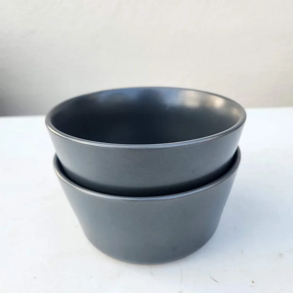 NEW Set of 2 Stone Lain Stoneware Round bowls Dinnerware Gray Replacement Matte